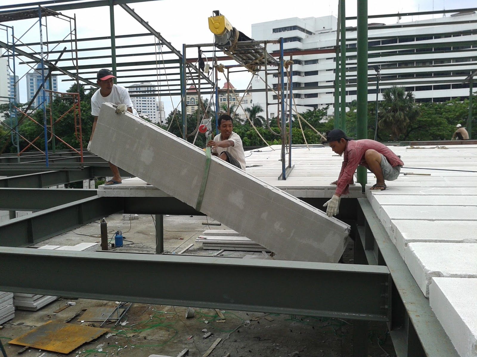 ilustrasi lantai panel beton