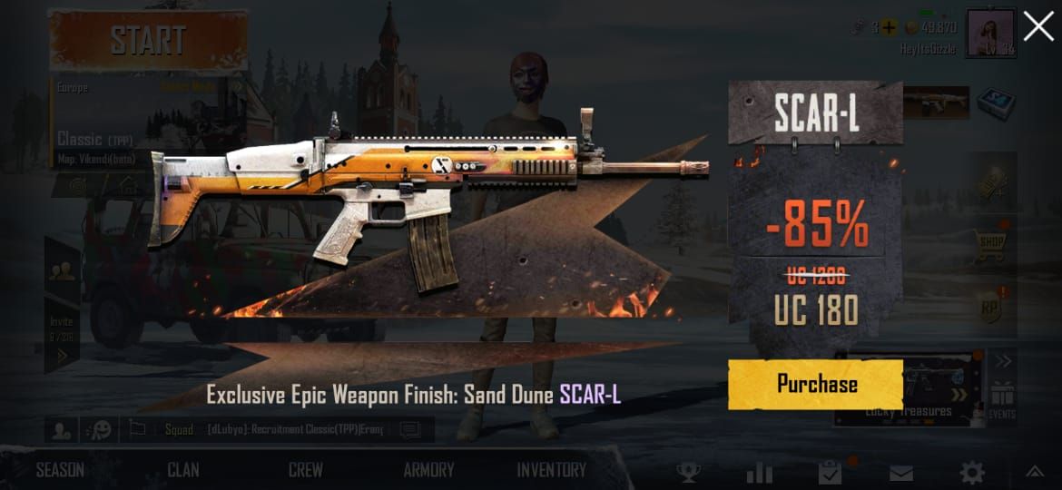 Diskon Scar-L 85% di PUBG