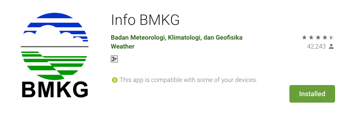 Aplikasi Info BMKG di Play Store