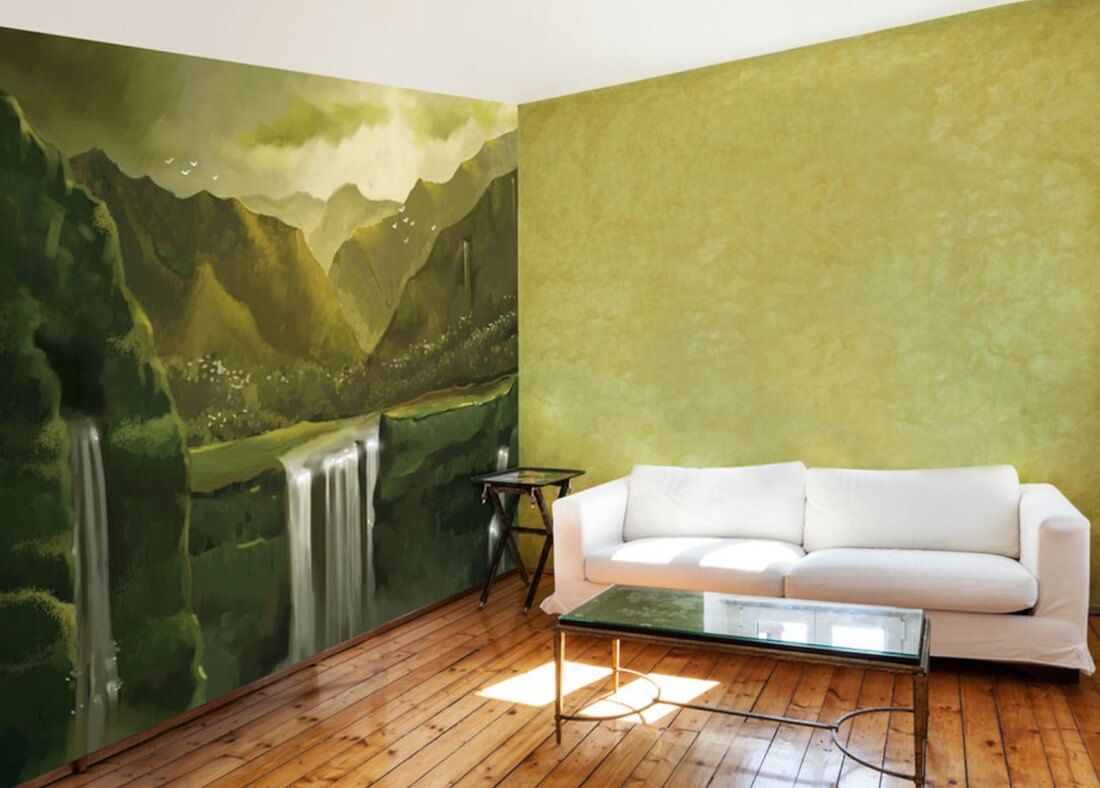 Wallpaper ilusi optik dengan suasana alam