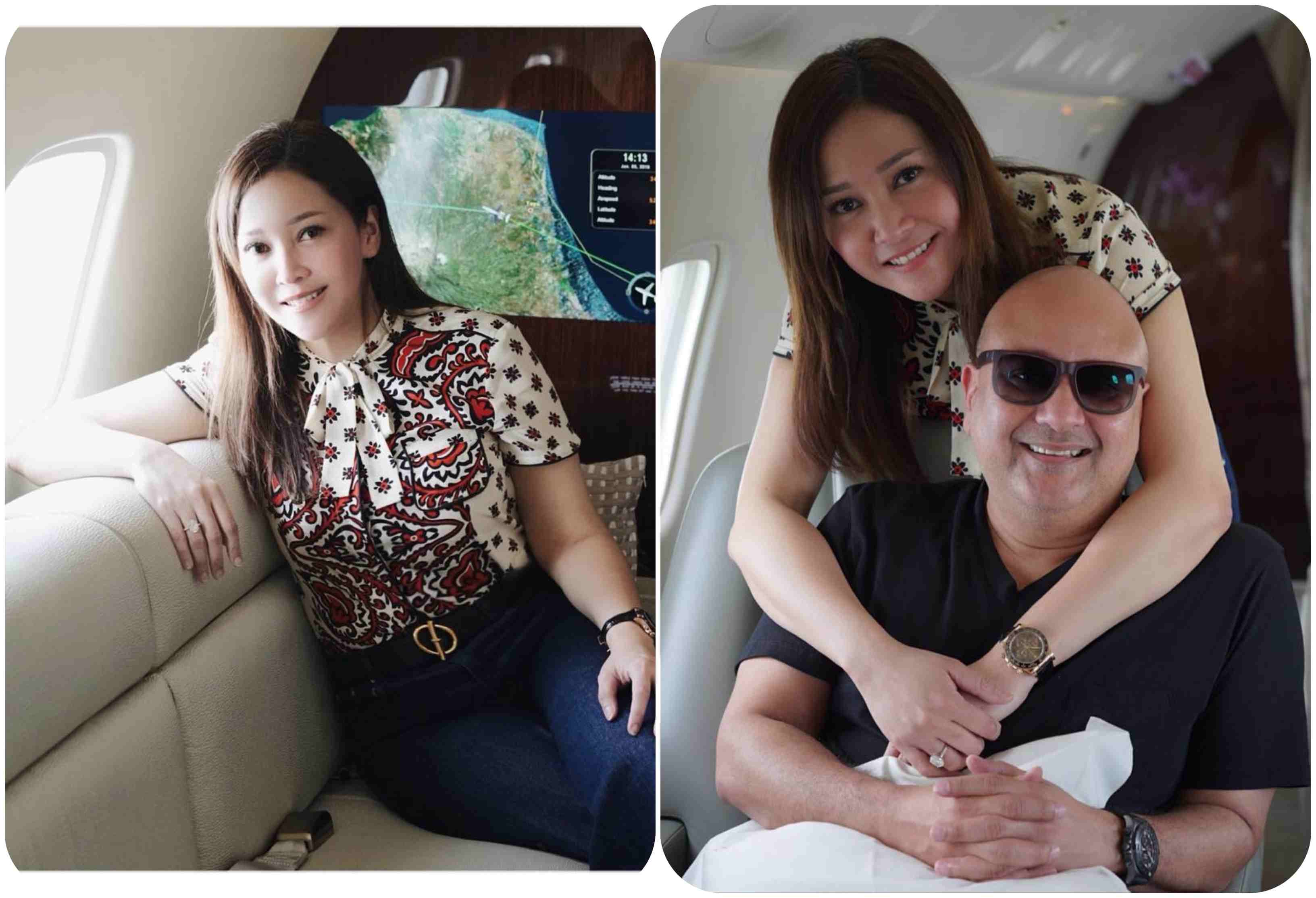 Maia bagiakn foto keluarganya dalam jet pribadi