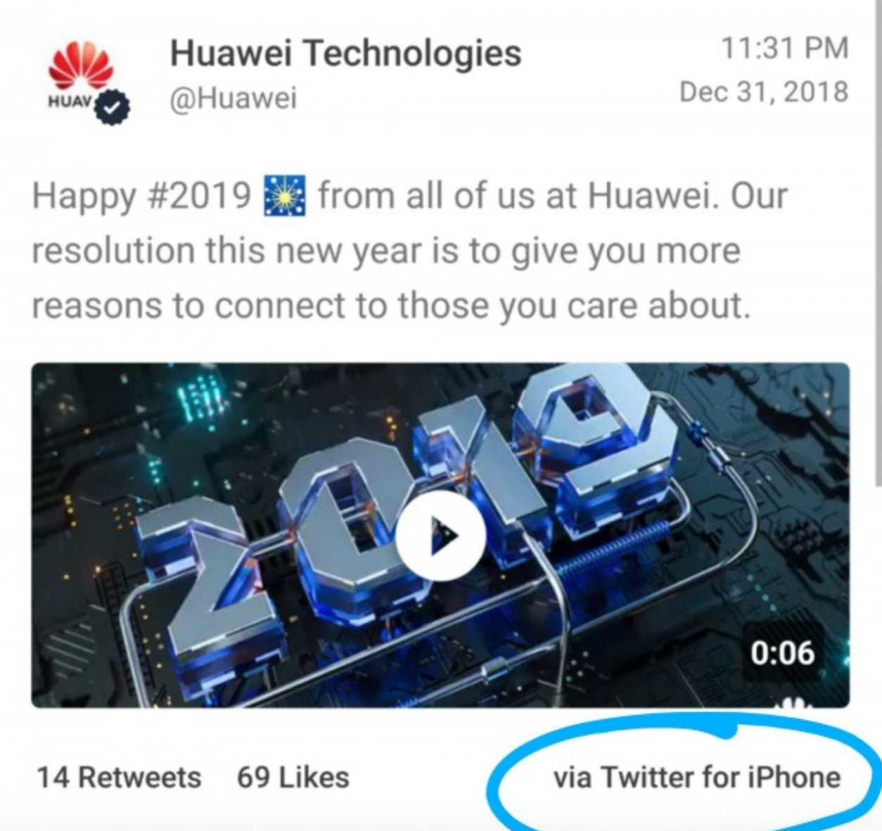 Tweetan Akun Huawei