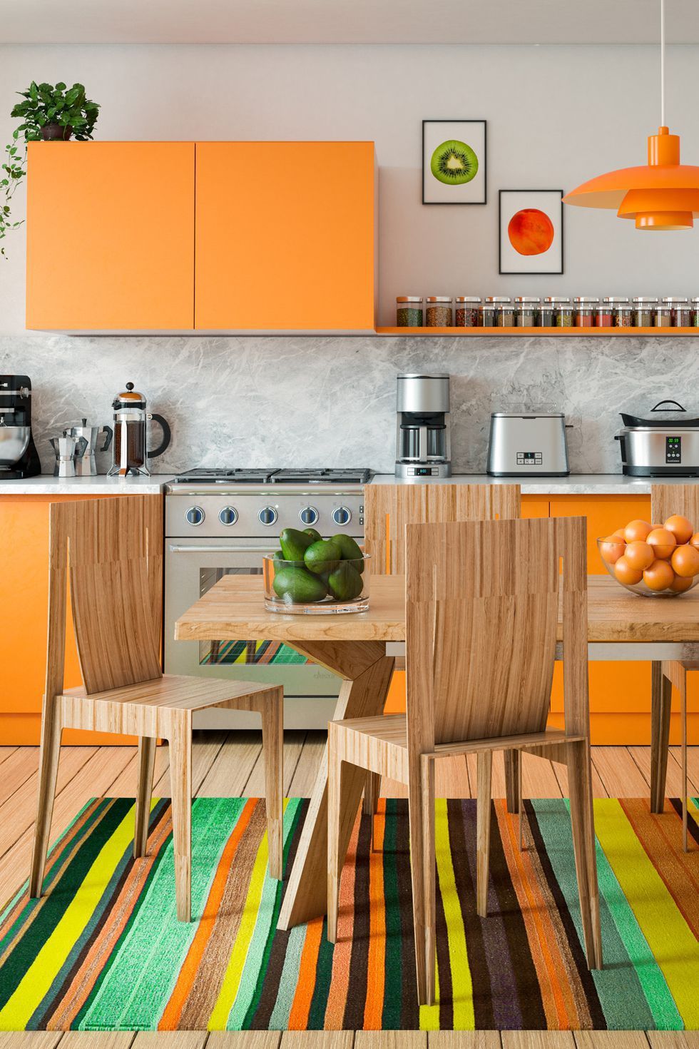 inspirasi dapur sentuhan oranye