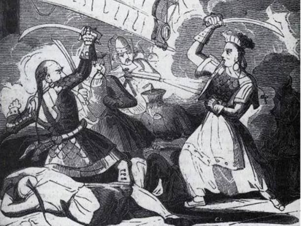 Ilustrasi yang menggambarkan pertempuran Madame Ching.