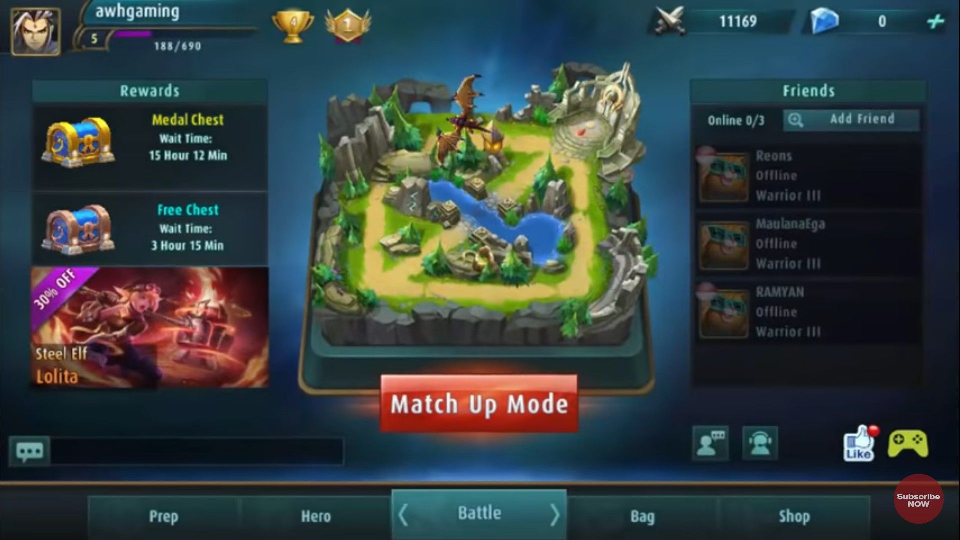 Tampilan home Mobile Legends Season 1