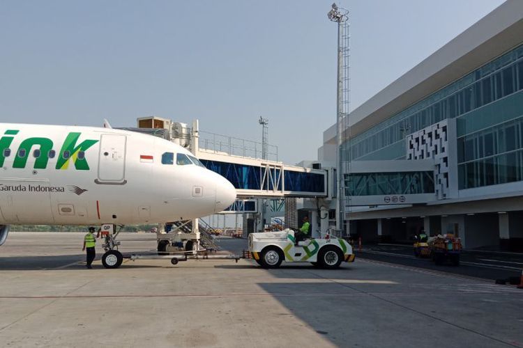 Citilink di terminal baru Bandara Ahmad Yani, Semarang, Kamis (19/7/2018)