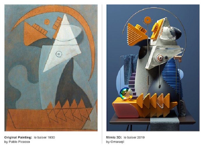 Lukisan Picasso dan karya 3D Omar Aqil