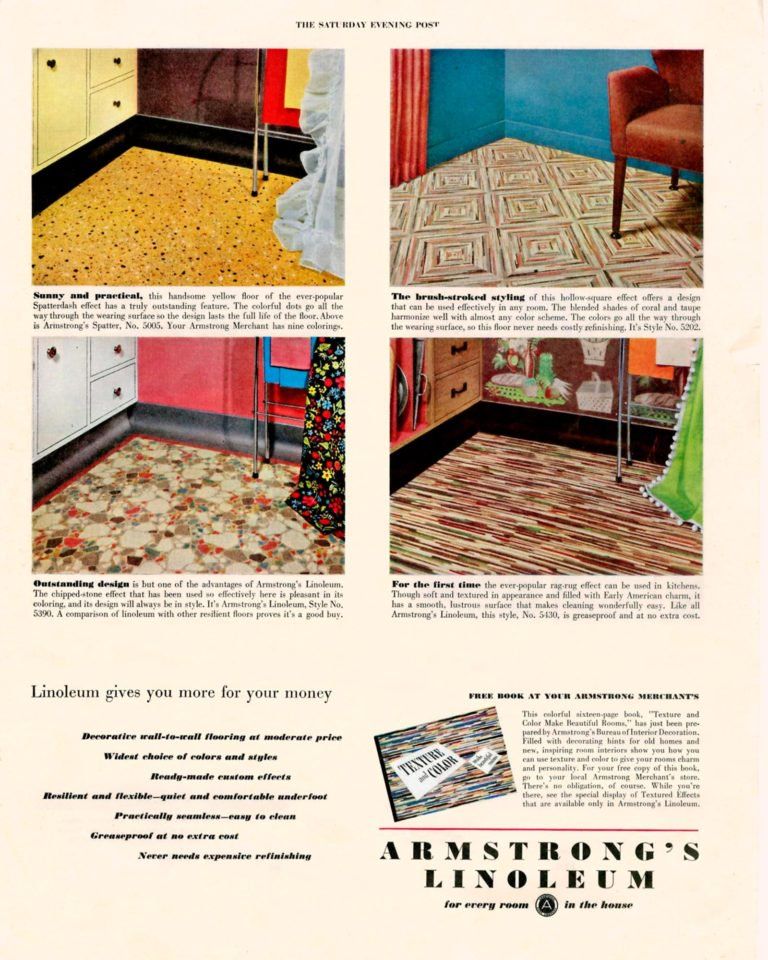 Iklan pelapis lantai di majalah tahun 50-an