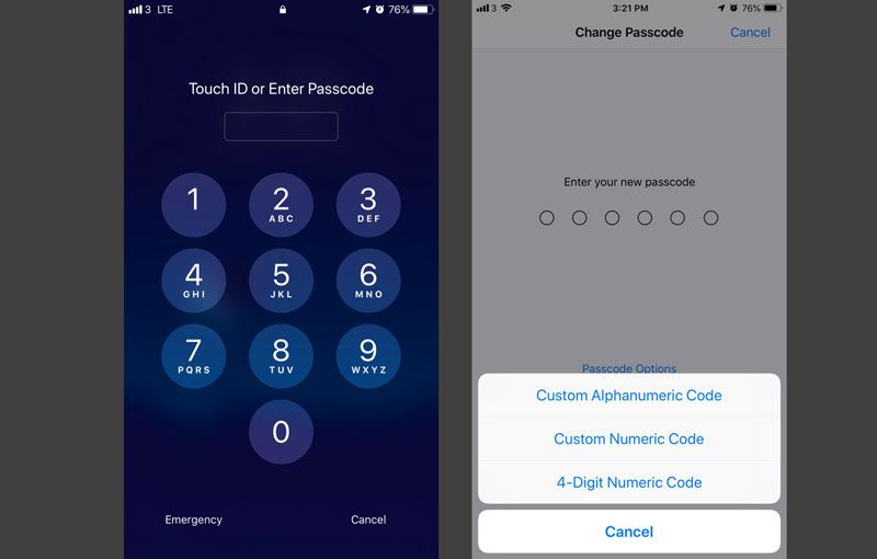 Pengaturan Passcode Lock