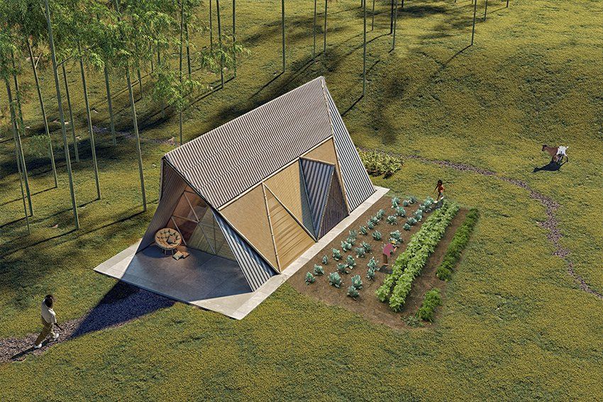 Rumah Bambu Modular di Nepal