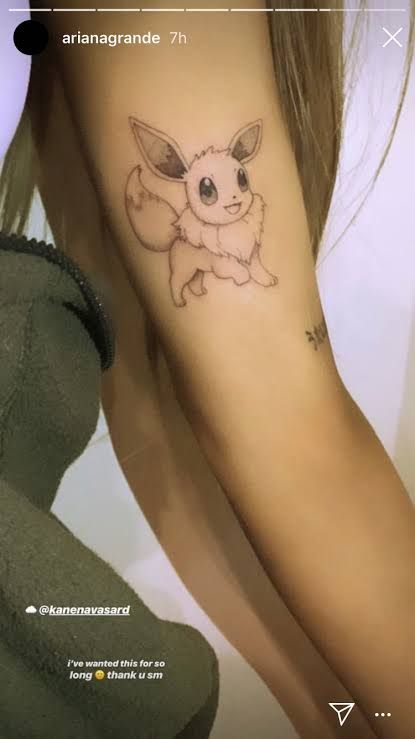 Tato Eevee Ariana Grande yang diposting di Instagram Stories