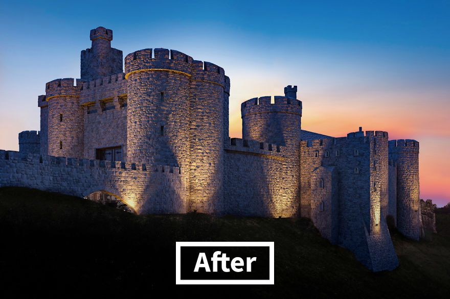 Kidwelly Castle (Dyfed, Wales) setelah direkonstruksi