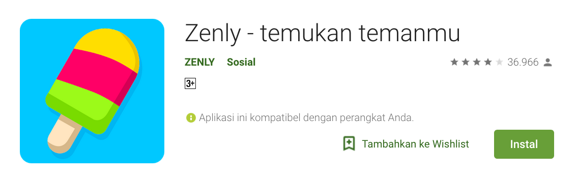 Aplikasi Zenly di Play Store