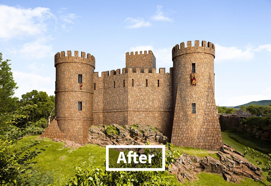 Goodrich Castle (Herefordshire, England) sesudah direkonstruksi