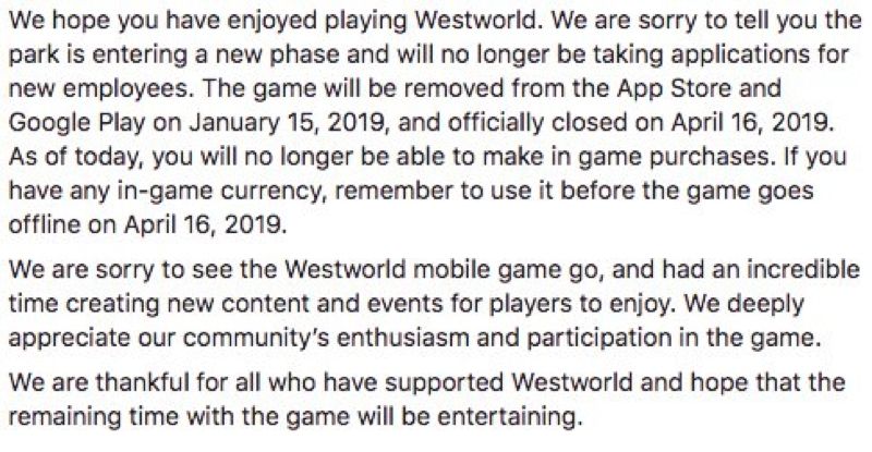 Pernyataan Warner Bros terkait Westworld