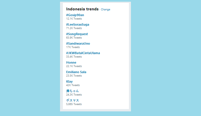Tagar #Gosip90an jadi trending nomor satu di Twitter Indonesia