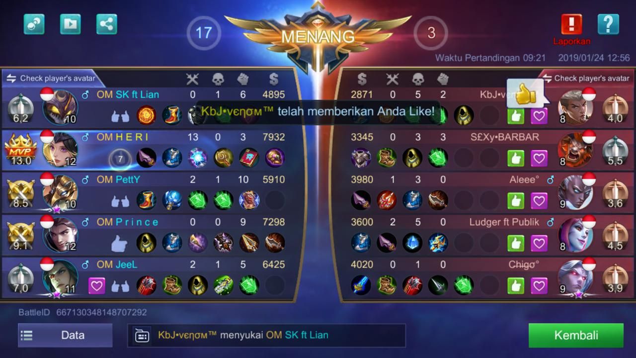 Hasil pertandingan SFI eSports Omega VS Legends dalam kompetisi NEXT