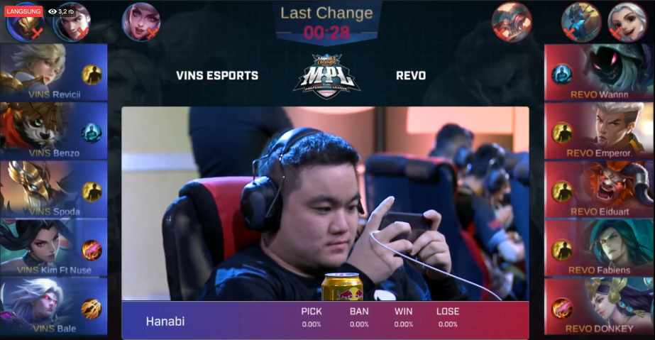 Formasi hero Revo VS. Vins eSport ada ronde kedua di MPL Season 3 Final Quilifier.