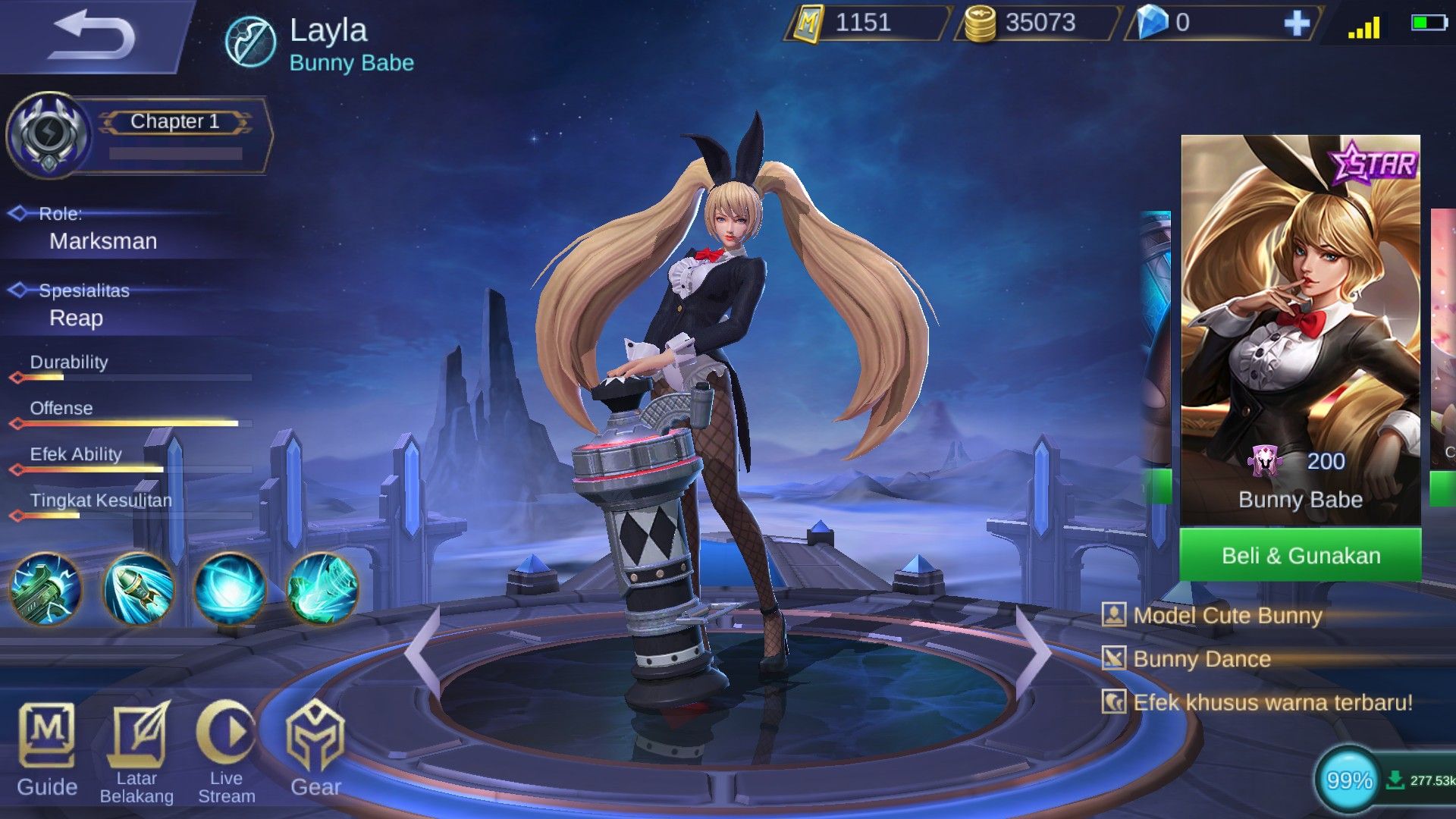 Skin Layla, Bunny Babe, setelah di revamp