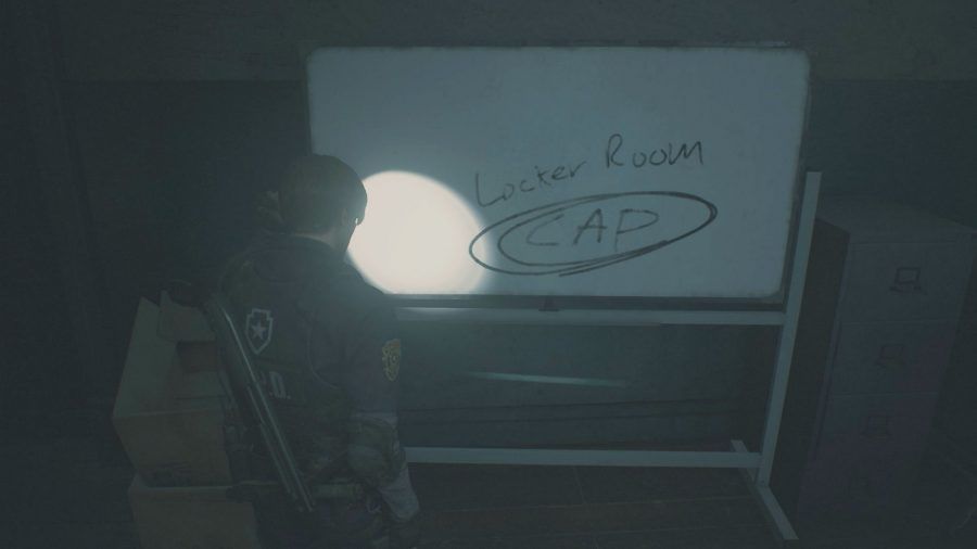 Kode Loker di lantai dua dalam Resident Evil 2 Remake.