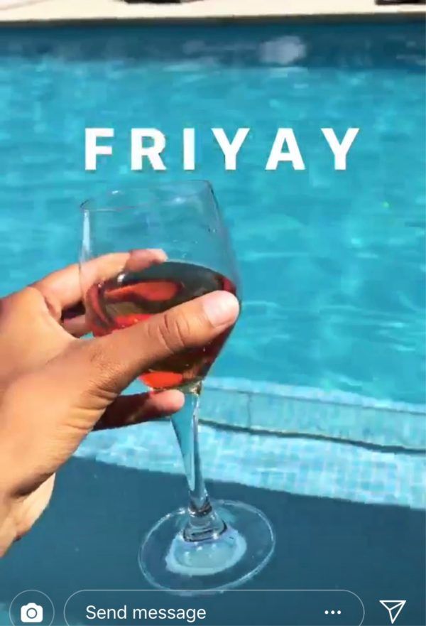 Instagram story gadis misterius yang menggunakan kolam renang bahkan anggur milik Billi