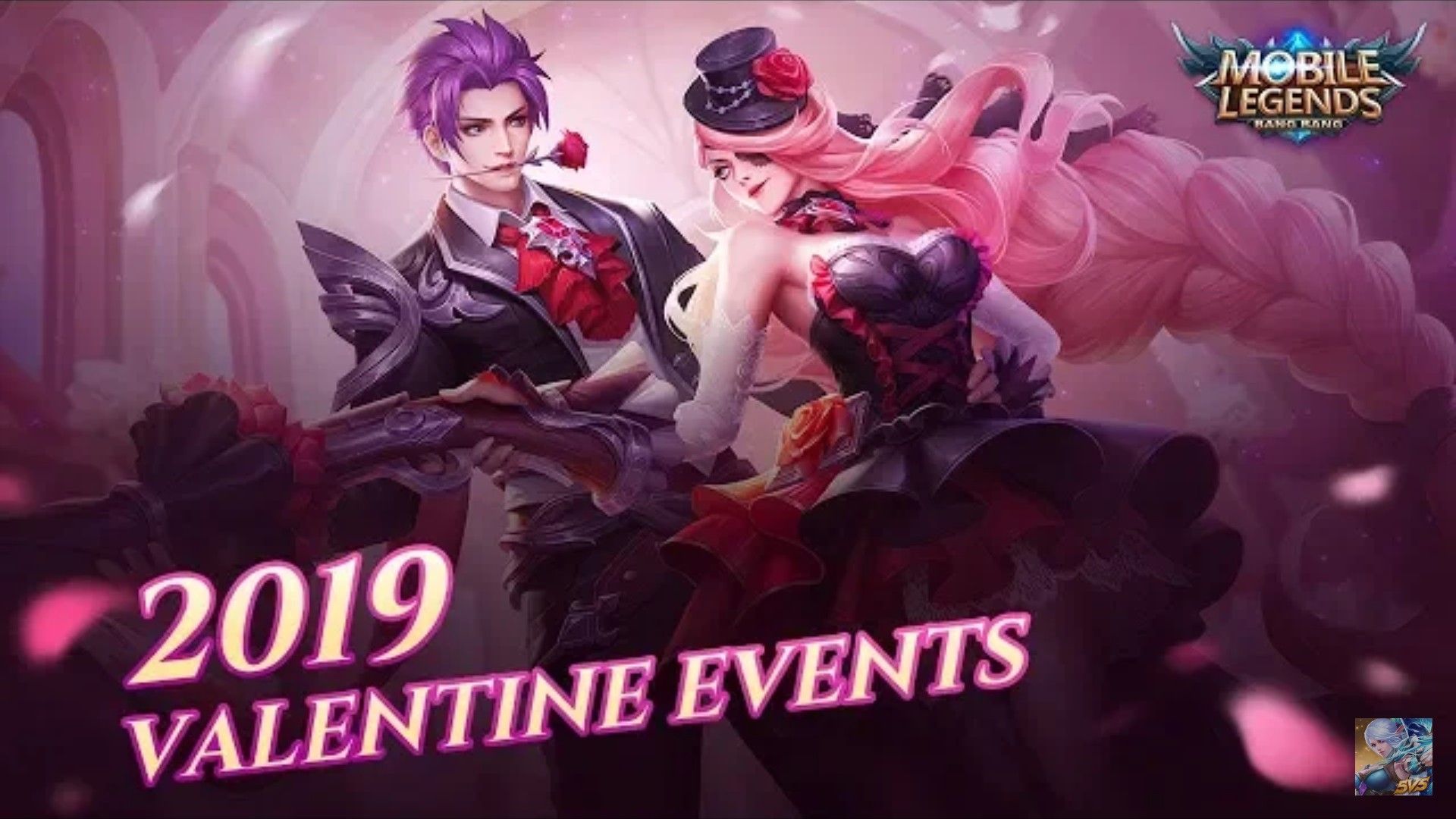 Gusion dan Lesley dalam skin couple Valentine 2019