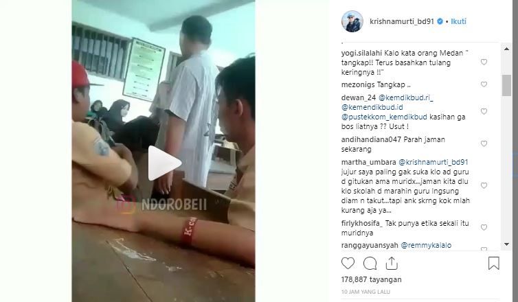 Brigjen Pol Krishna Murti turut mengunggah video tersebut. 