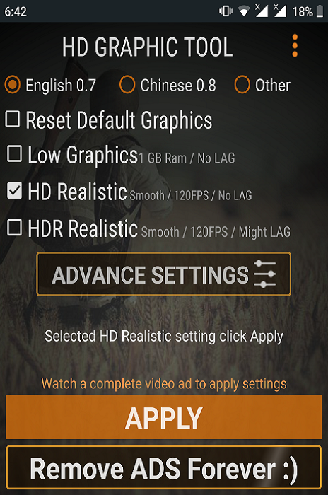 Pilih HD Realistic kemudian 