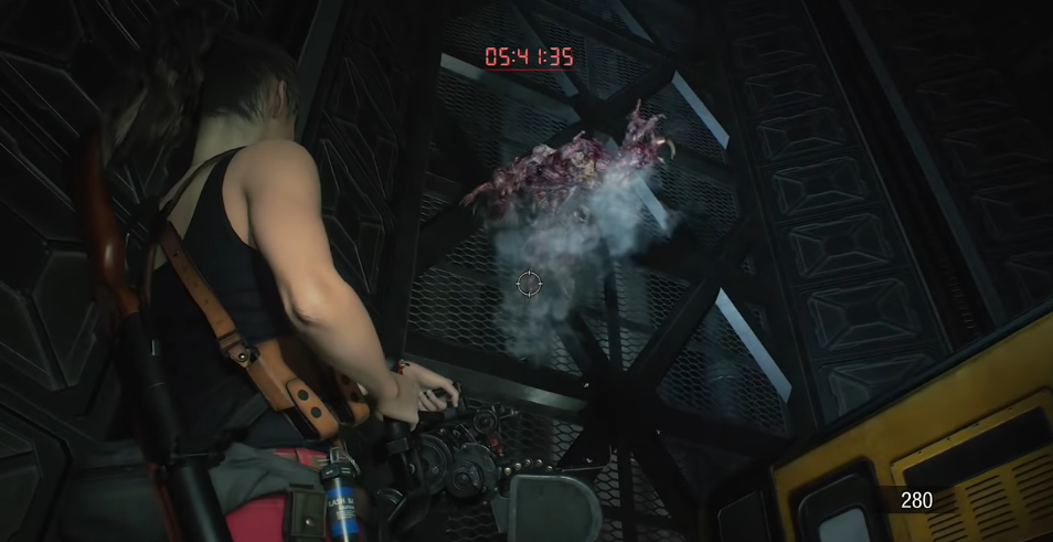 Claire Redfield melawan monster zombie terakhir di Resident Evil 2 Remake