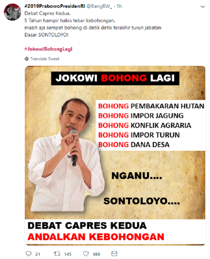 Perang Tagar #JokowiBohongLagi dan #02GagapUnicorn Jadi Trending di Twitter