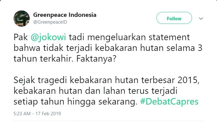 Twitter Greenpeace Indonesia