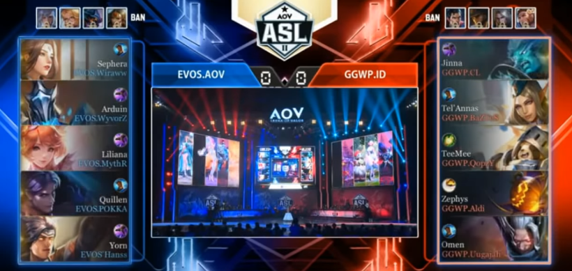 Pertandingan pertama EVOS AOV melawan GGPWP.ID di ASL Season 2 