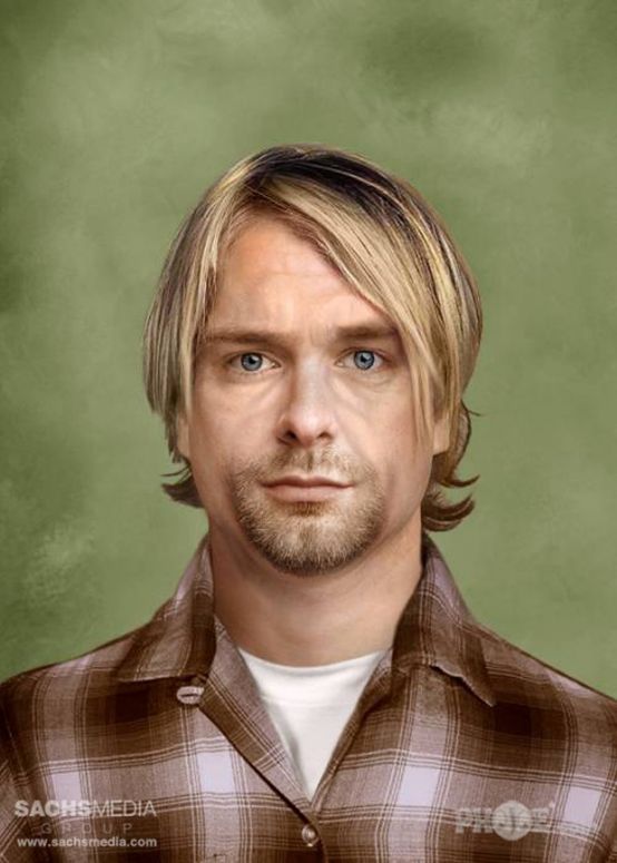 Ilustrasi wajah Kurt Cobain di masa sekarang