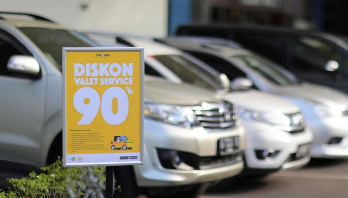 Valet di aplikasi CariPArkir, ada diskon 90%