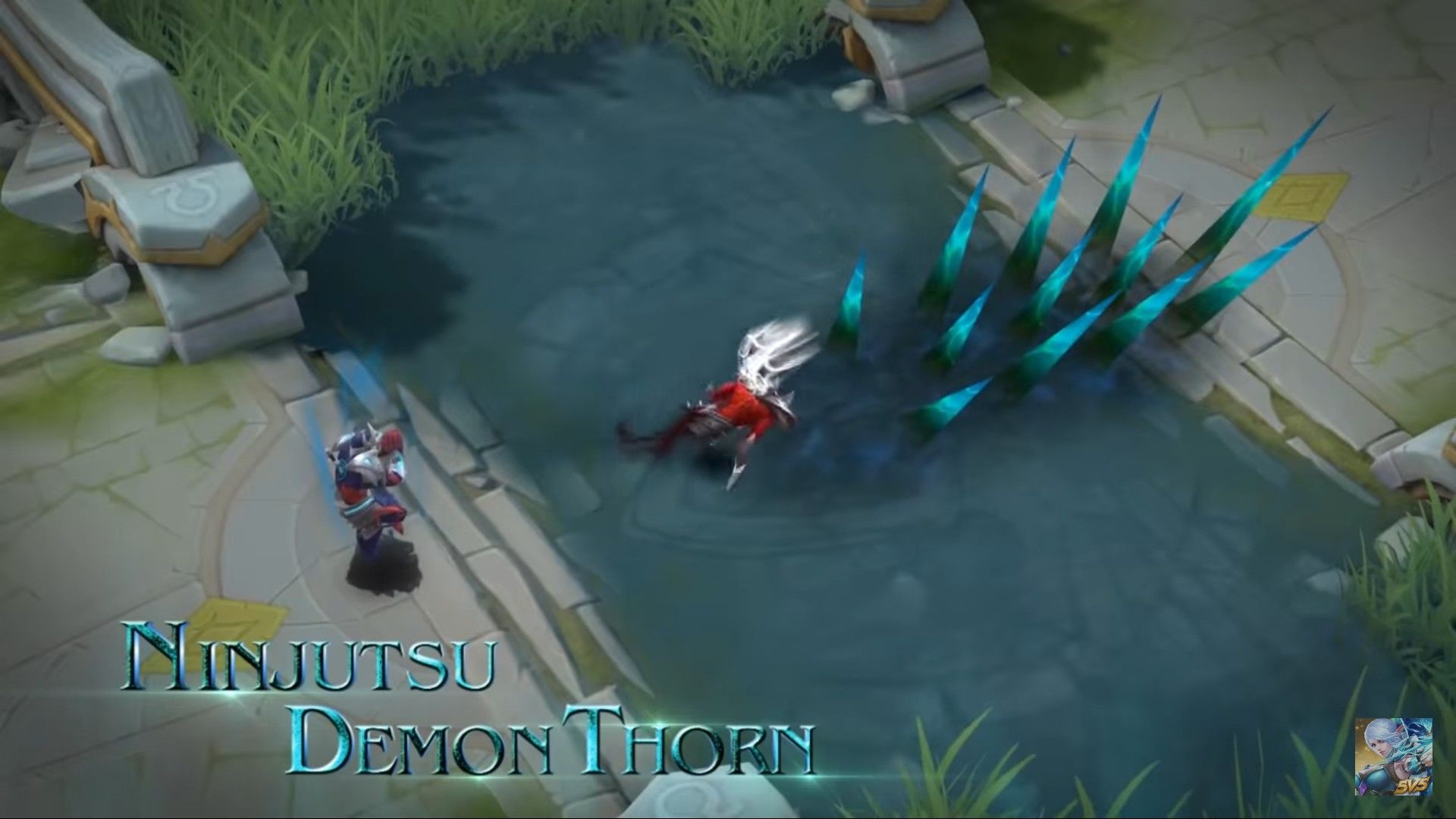 Efek animasi skill 1 Hanzo, Ninjutsu : Demon Thorn