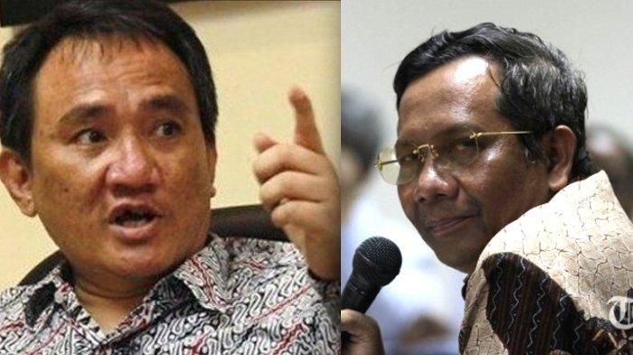 Wakil Sekjen Partai Demokrat Andi Arief dan Prof Mohammad Mahfud MD. 