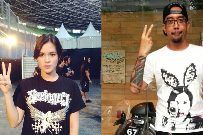 Raisa pake kaos Seringai, Seringai pake kaos Raisa.