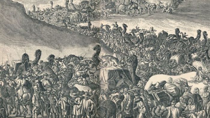Lukisan yang menunjukkan Mansa Musa pergi berhaji