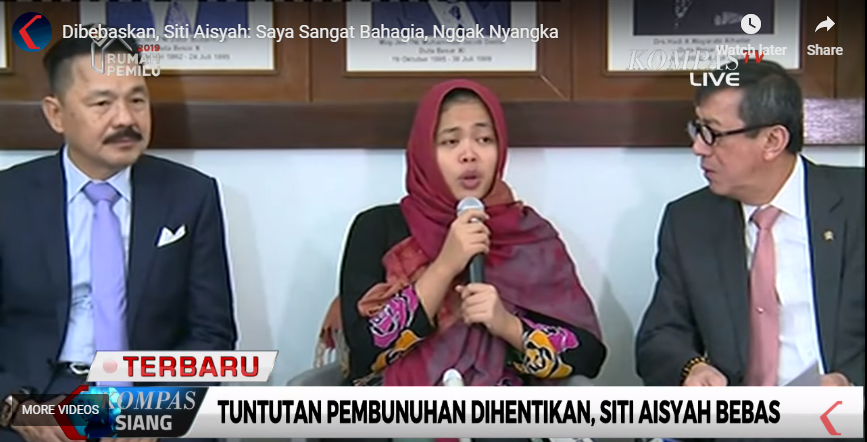 Siti Aisyah gelar konferensi pers usai dinyatakan bebas.