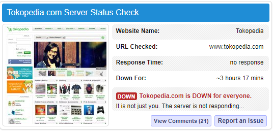 Tokopedia down