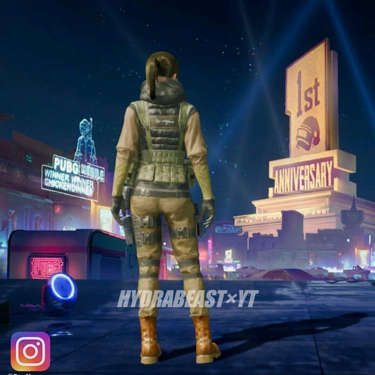 Tampilan belakang skin Lightspeed & Quantum Set di PUBG Mobile Season 6