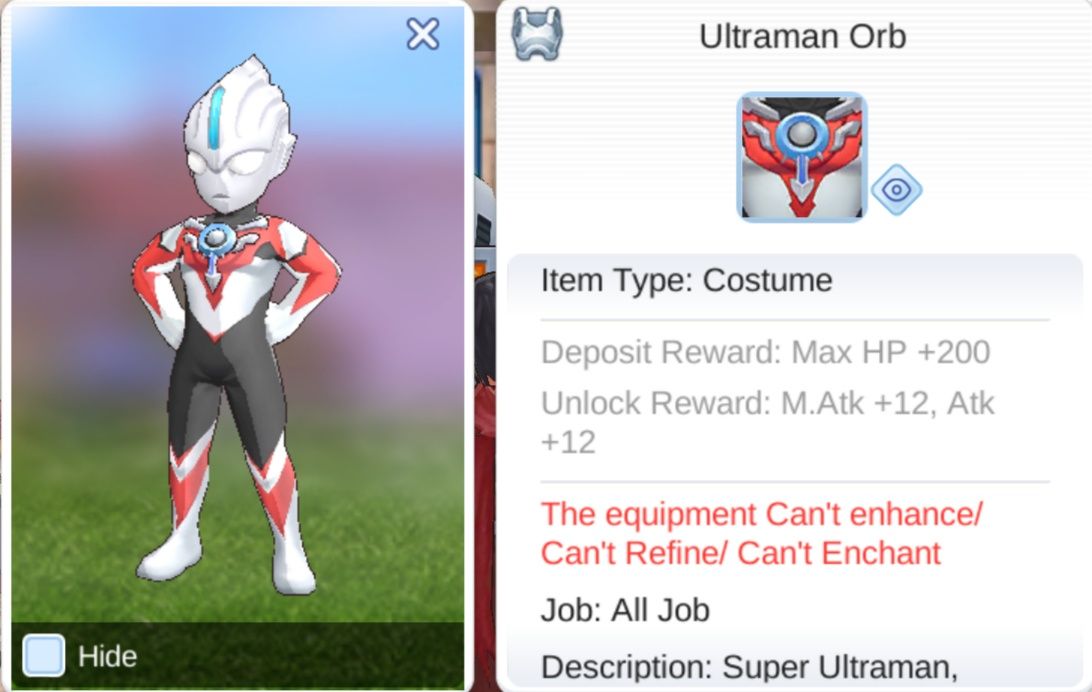 Kostum Ultraman Orb