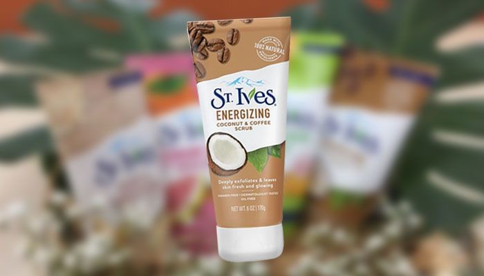 ST Ives Energizing Coconut & Coffee Face Scrub, mengandung vitamin C serta E