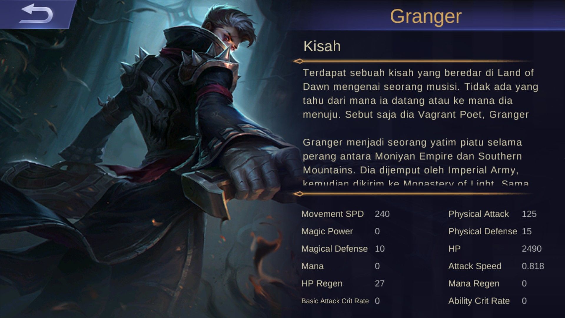 Latar belakang Granger Mobile Legends