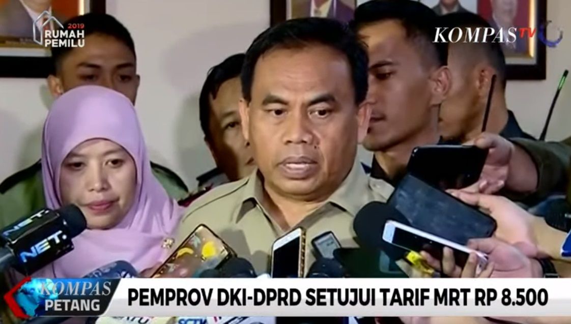 Sekda DKI Jakarta, Saefullah, berikan hasil keputusan tarif MRT dan LRT