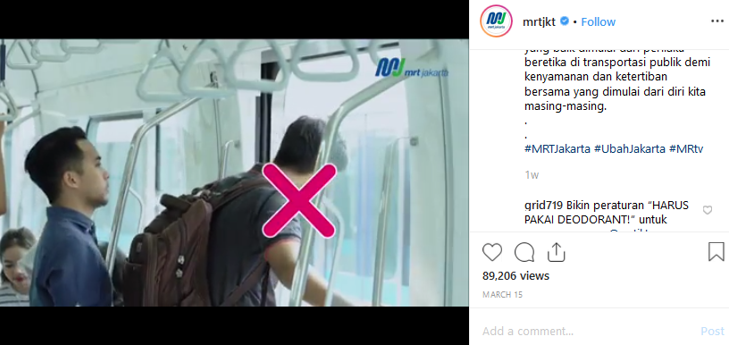 Video edukasi penumpang MRT