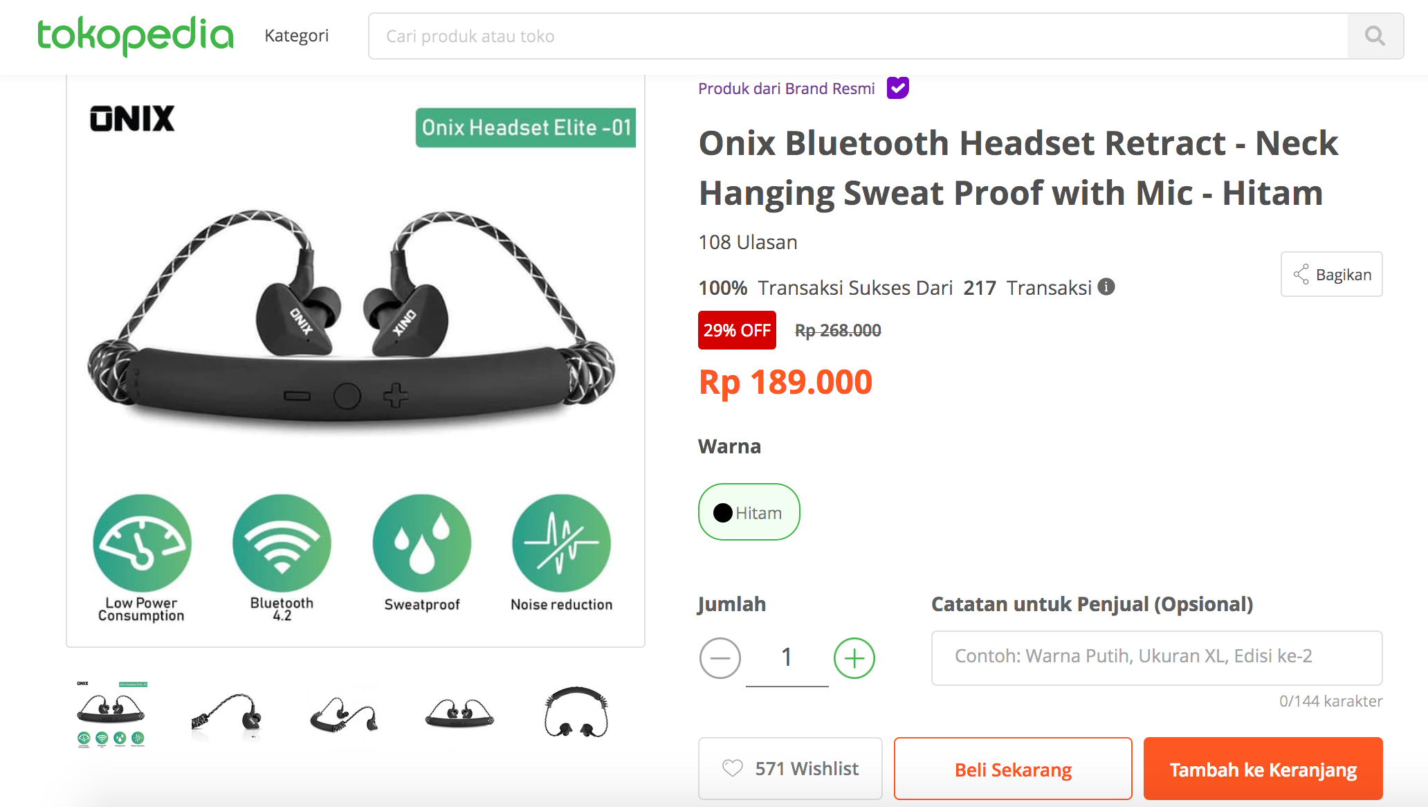 Onix Bluetooth Headset Retract