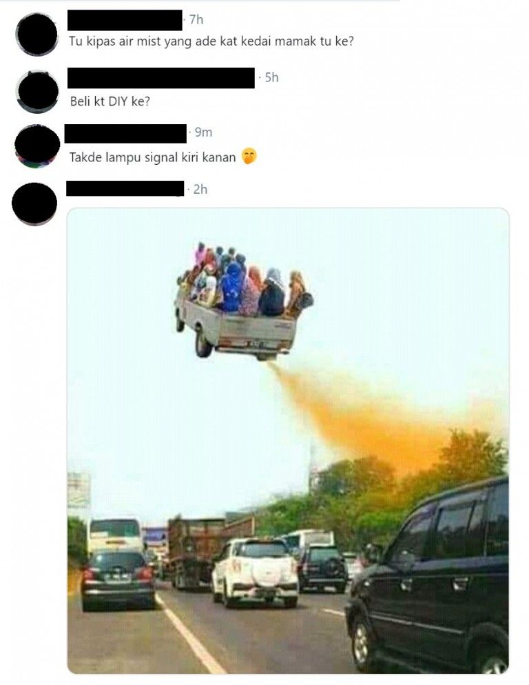 Meme kendaraan terbang Malaysia.