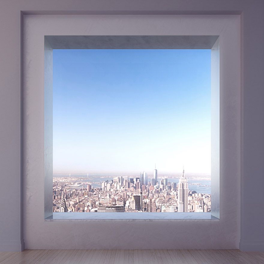 Jendela yang langsung menghadap ke pemandangan kota New York