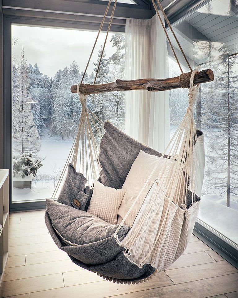 Hammock Chair with Cushions and Footrest